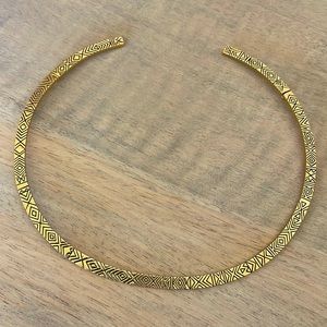 House of Harlow 1960 gorgeous choker cuff gold and black tribal necklace